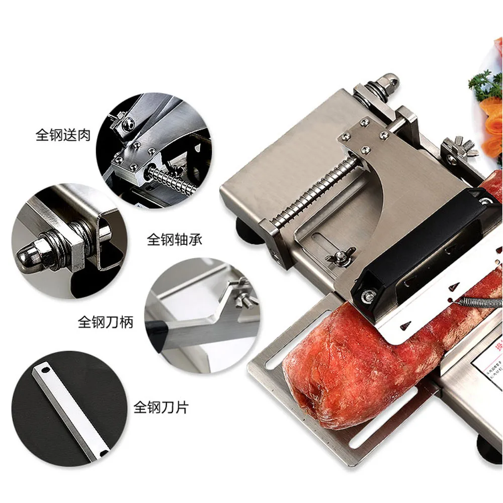 BETOHE stainless steel manual Frozen meat slicer,handle meat cutting machine,Vegetable slicing machine,Mutton rolls machine