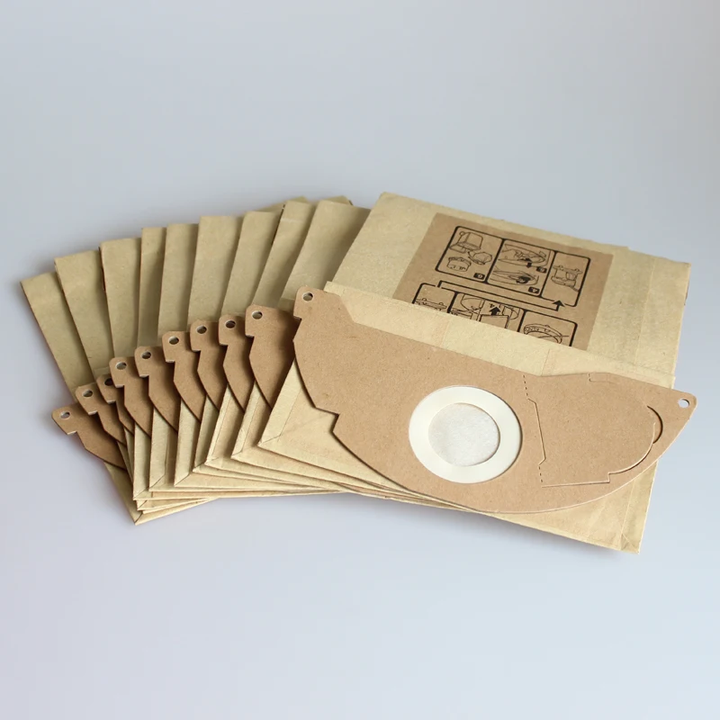 10 قطع فراغ نظافة ورقة تصفية أكياس كيس لجميع الغبار استبدال ل Karcher A2000 سلسلة WD2.250 6.904-322.0