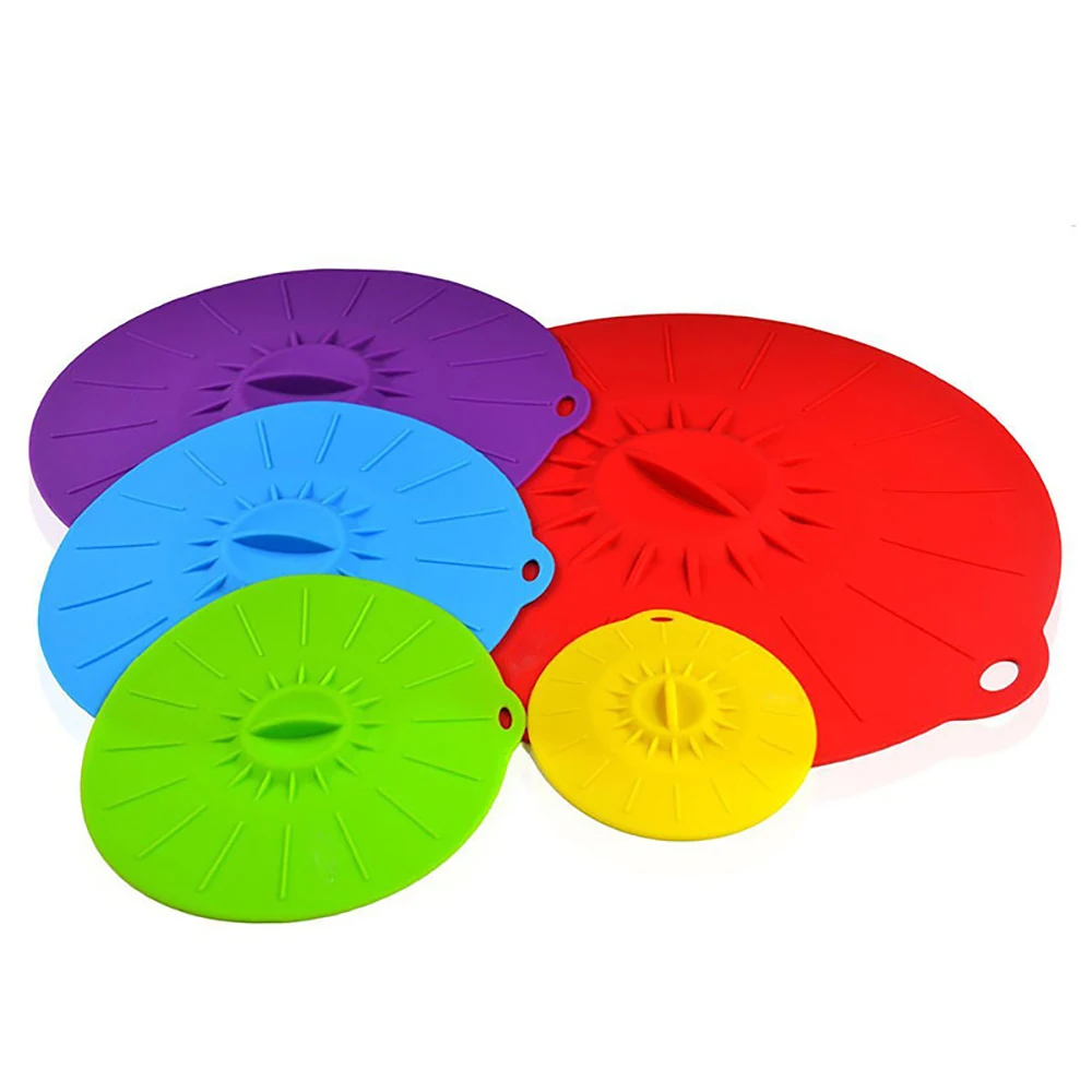 Silicone Lids 4, 6, 8, 10, 12 inch. Use your Suction Lids as Food Covers, Bowl Covers, Microwave Covers - Skillet or Pan Lids