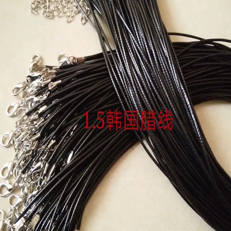 

100pcs/lot Wax rope Choker Necklace Black Leather Rope Chain DIY Necklace Jewelry Chain Necklace fashion Jewelry Accessories