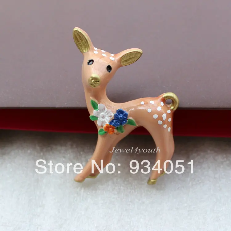 

Set of 15pcs Antique Fawn handicraft artist jewelry Deer Resin cabochons Pendant Charms for Necklaces Accessories 1.8inch