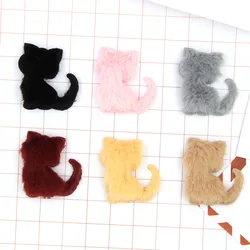 24pcs/lot 4.5x4.9cm Mix colors Plush Cat Padded Appliques For Children hair Clip Accessories and DIY Kid patches