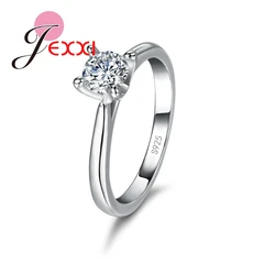 CharmingJewelry Fashion 925 Sterling Silver Rings Woman Lady CZ Crystal Lady Finger Ring