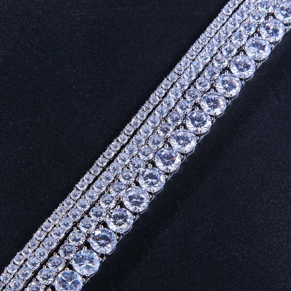 Uwin 3mm 4mm 5mm Round Cut Iced Out Cubic Zirconia Tennis Link Chain Hiphop Top Quality CZ Box Clasp Necklace Women Men Jewelry