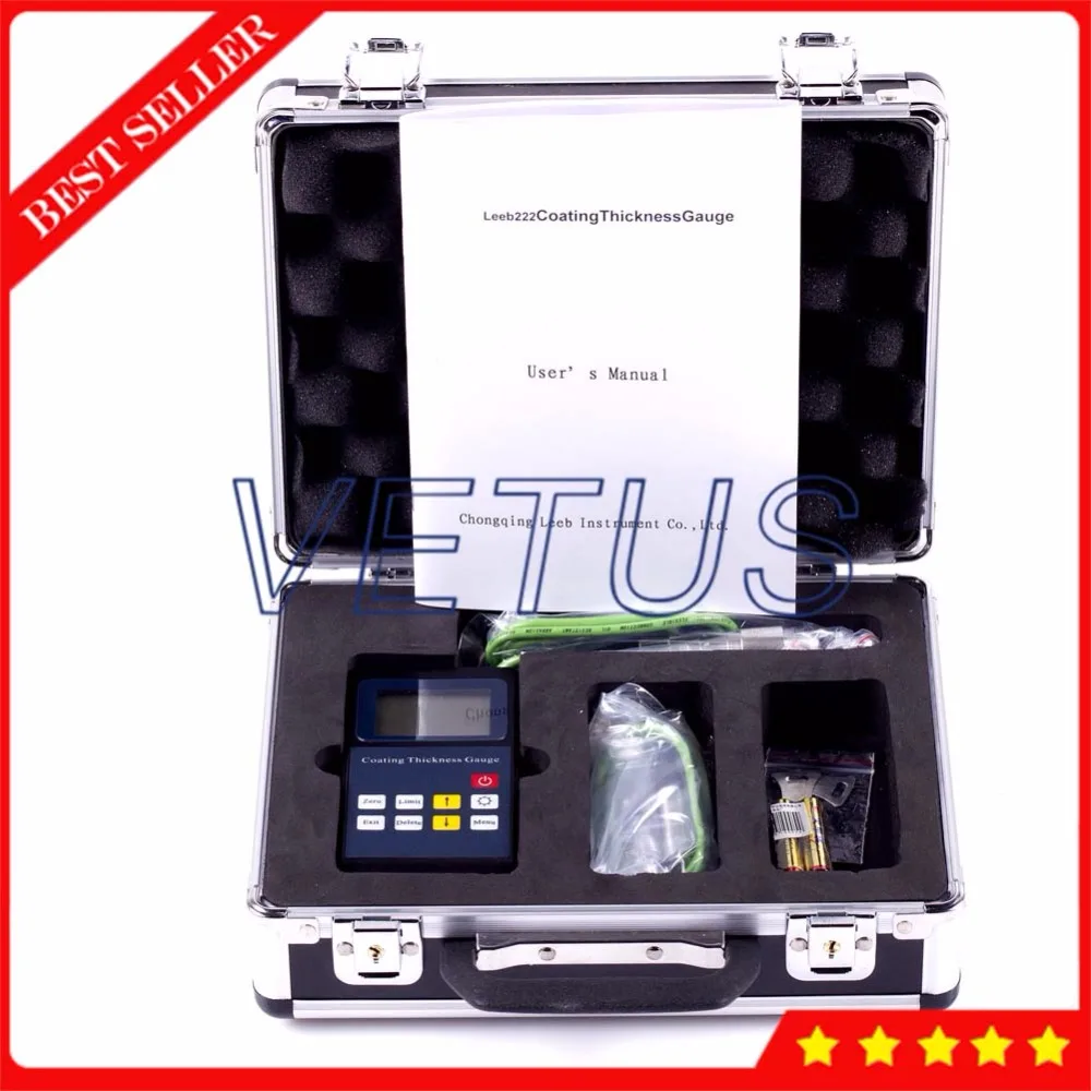 Leeb222 Magnetic induction Eddy current Coating Thickness Tester with digital gauge measuring range 0~1250um