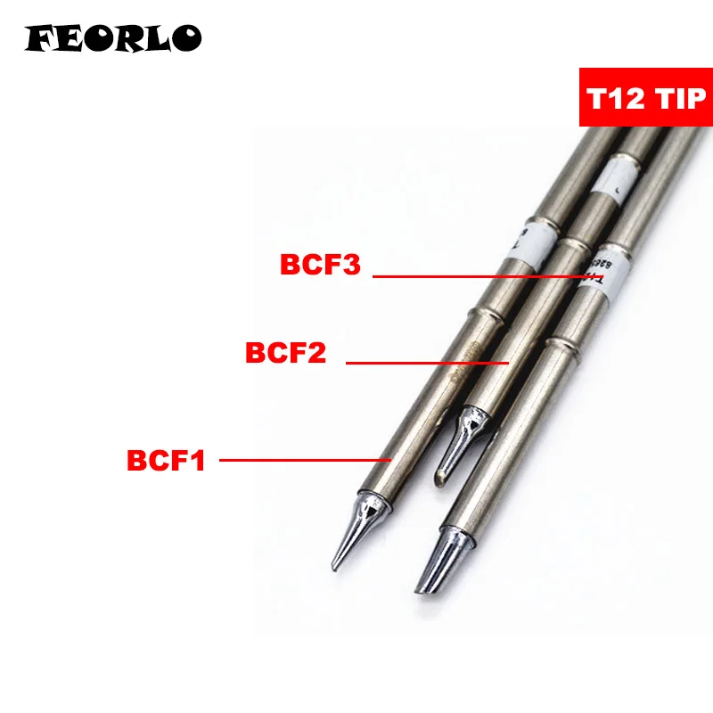 FEORLO T12 سلسلة سبيكة لحام نصائح ل هاكو T12 مقبض LED الاهتزاز التبديل متحكم في درجة الحرارة FX951 FX-952 T12-BCF1Z
