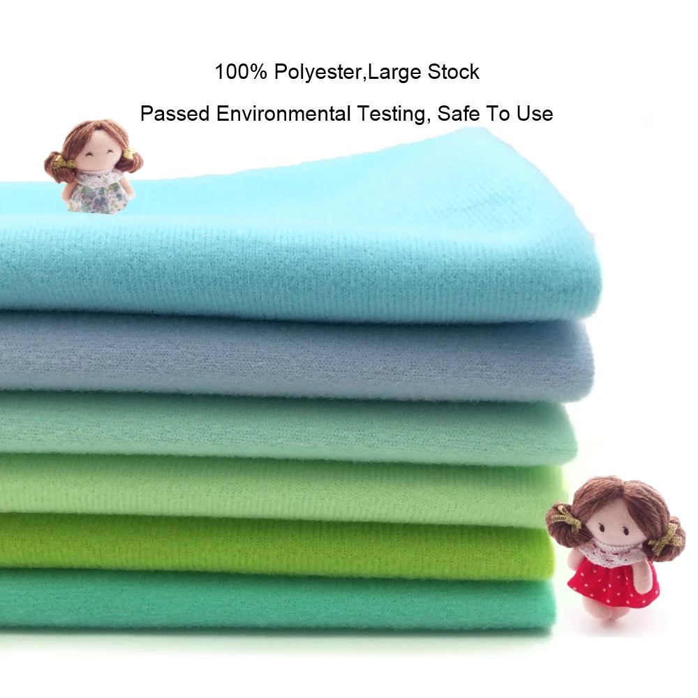 ZYFMPTEX Polyester Fleece Fabric Brushed Light Blue Green Velboa Velvet For Patchwork Sewing Plush Felt Cloth DIY Doll Stuff Toy