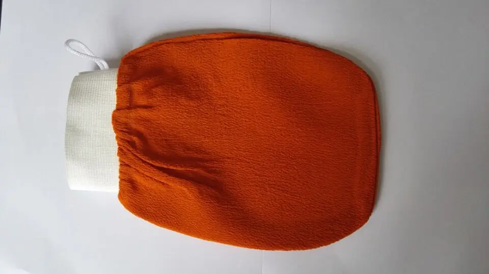 orange kessa glove, turkish hammam scrub mitt,exfoliating scrub mitt bath glove skin towel korea glove