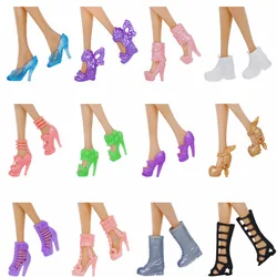 12 Pairs / Lot Doll Shoes Mixed Style Cute Colorful High Heels Shoes Fashion Assorted Boots Accessories for 11.5'' Doll DIY Toys
