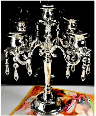 

Vintage Silver Plated Wedding Crystal Candelabra, Candlesticks, Candle Holder, Metal Craft, ZT2025