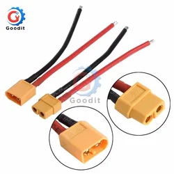 2PCS of XT60 Battery Male Female Connector Bullet Plug with Silicon 14 AWG Electrical Wire Cable 14AWG For RC Lipo Battery