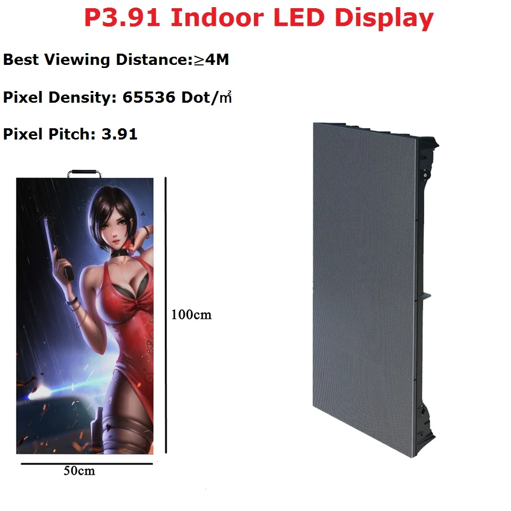 

P3.91 Indoor LED Display With Nova Star MRV300 Receiving Card+Die Casting Aluminum Cabinet 50X100CM Stage Indoor LED Screen