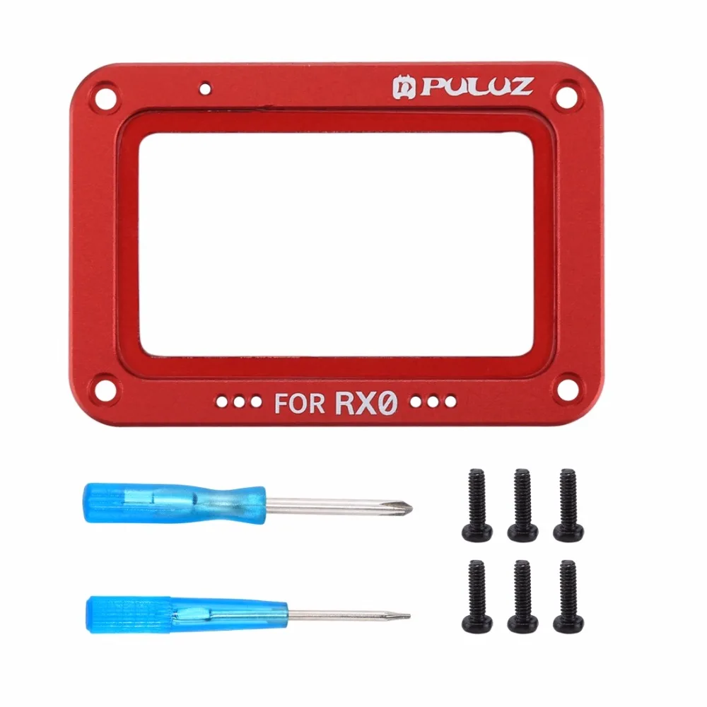 PULUZ For Sony RX0 /RX0 II Aluminum Alloy Flame+Tempered Glass Lens Protector & Screws and Screwdrivers For Sony RX0 Accessories