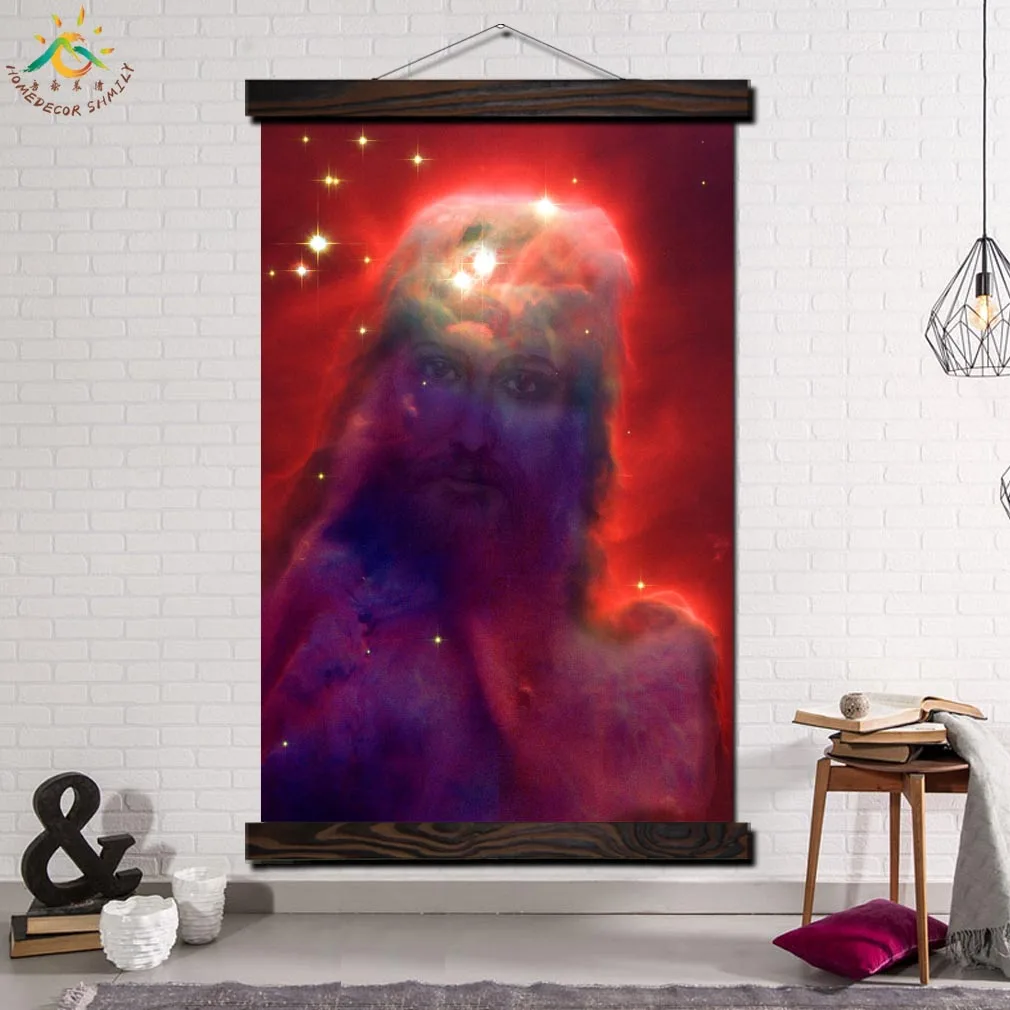 

Jesus Christ Colorful Nebula Modern Wall Art Print Picture And Poster Scroll Canvas Painting Canvas Home Decoration