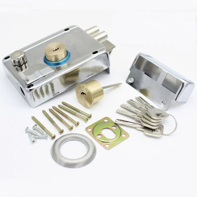 

Stainless Steel Wooden Gate Box Lock Anti-theft Iron Door Lock