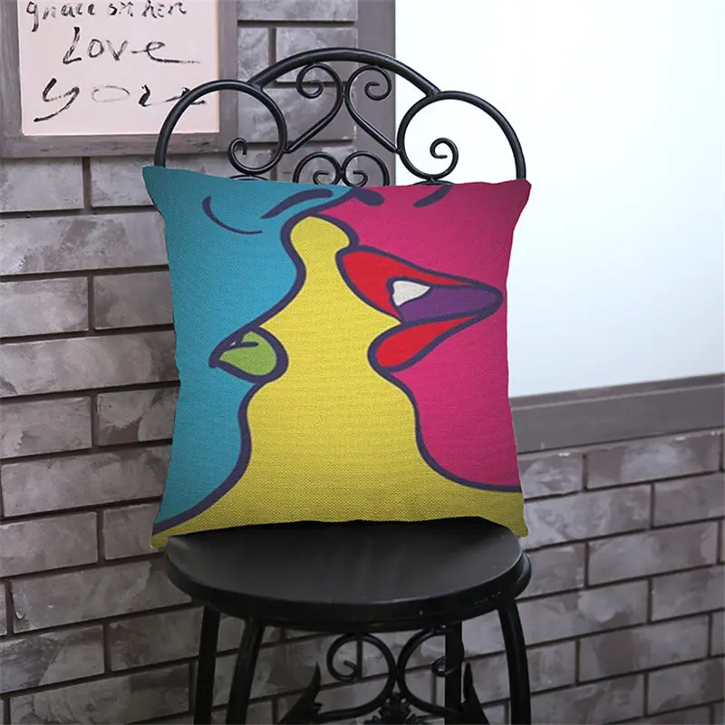 Pop Art keindahan Kreatif Bantal Penutup Sarung Bantal Kursi Kursi Square Mobil Bantal Penutup Rumah Tinggal Tekstil BZ-149