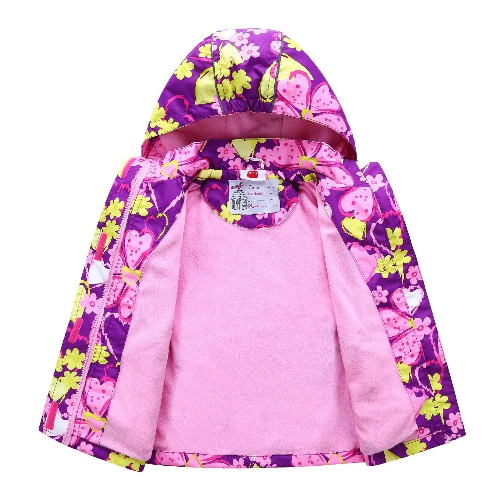 Waterproof Windproof Children Outerwear Baby Girls Jackets Children Kids Coat Warm Polar Fleece For 3-12T Winter Autumn Spring