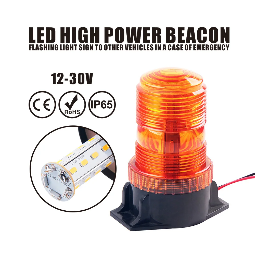 DC12V-36V de Alta Potência Âmbar Strobe lâmpada LED Luz intermitente De Emergência Beacon polícia Ônibus escolar caminhão garfo raspador garfo elevador