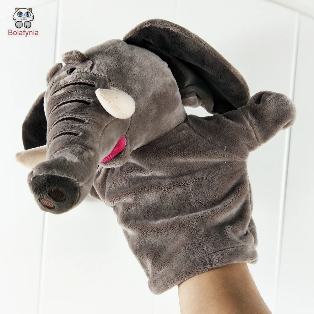 Children Long Nose Grey Elephant Hand Puppet Stuffed Plush Toy