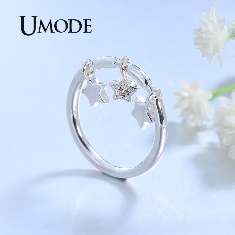 UMODE Cute Flower Rings for Women Engagement Finger Rings Fashion Pendant Ring for Gift Girl Designer Jewelry Accessories UR0494