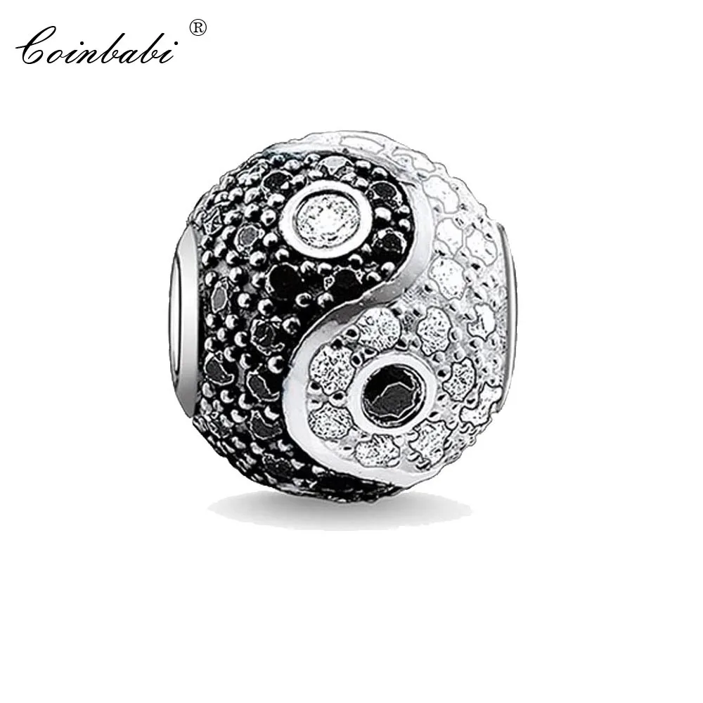 Beads Pendant Yin Yang Large Hole For Women Men Trendy Gift Europe Style Karma Silver Charm Jewelry Fit  Bracelet Necklace