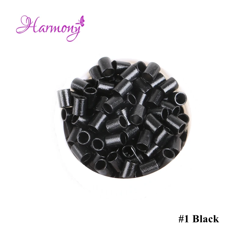 Harmony Plus-microanillo de cobre liso, color marrón medio, 1000x2,9mm 3,6, anillos de extensión de cabello para cabello de palo, 4,5 Uds.