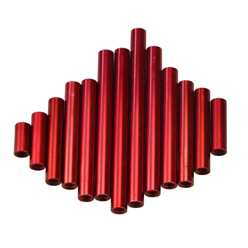 10 pcs M3 Colonna In Alluminio M3 * 4/5/6/8/10/12/15 /20/25/30/35/37/40 millimetri Rotonda Standoff Distanziatore Stud anodizzato Rosso