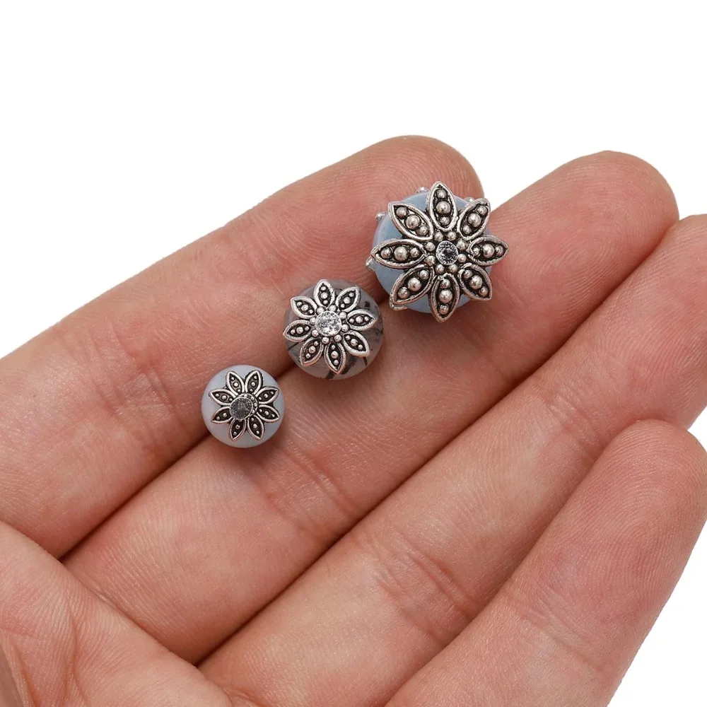 20-100pcs/lot 8 Petals Antique Relief Flower Flow Loose Sparer End Bead Caps For DIY Jewelry Making Bracelet Accessories