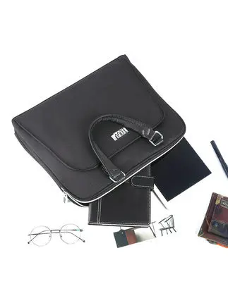 Black Business Briefcase Women Mens Document Bag A4 Documents File Bag Document Folder Case