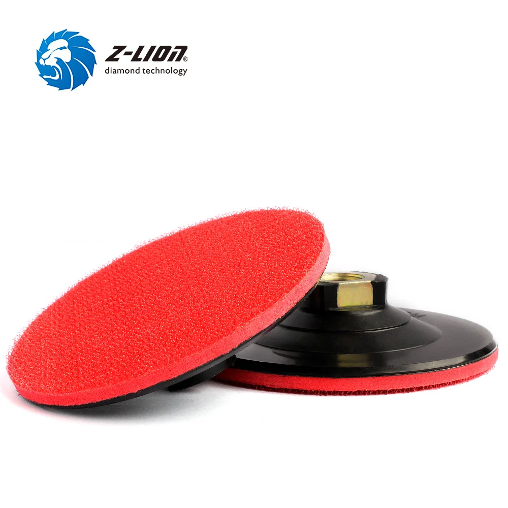 Z-LION 2 pcs 4 Inch Plastic Backer Pad M14 Thread Backing Pad With Hook & Loop Abrasive Tool Diamond Polishing Pads Holder