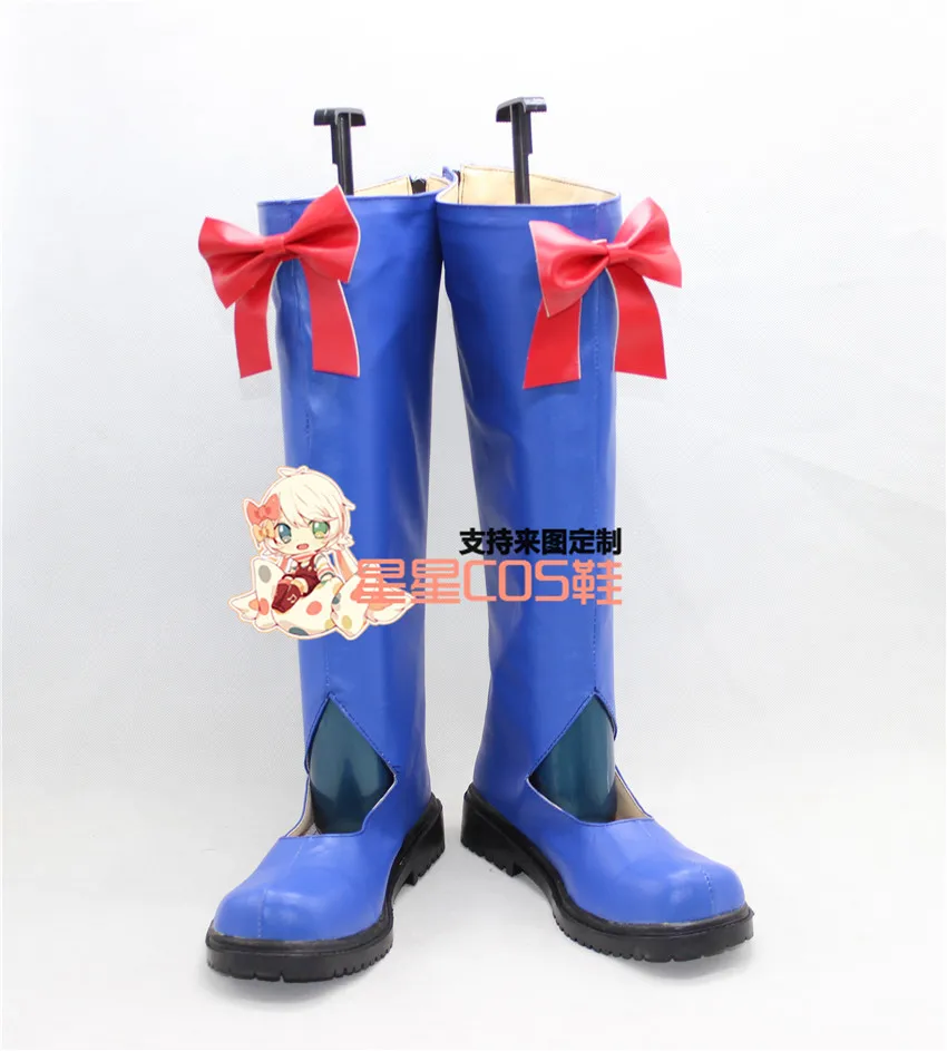 AKB0048 Nagisa Motomiya Blue Long Girls Cosplay Shoes Boots X002