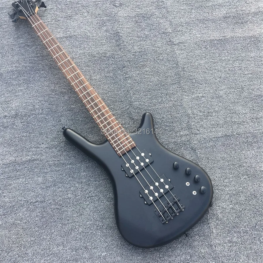 Custom product 4 strings W bass, grind arenaceous matte black, factory wholesale and retail, provide EMS  shipping