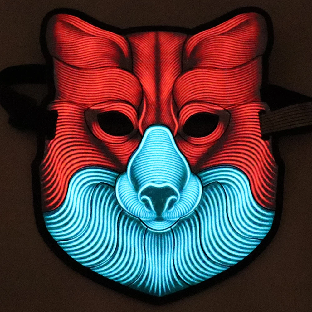 Halloween Mask LED Halloween Light Up Party Masks Cosplay music sound activated flashing lights for Hip-Hop Nightclub masquerade