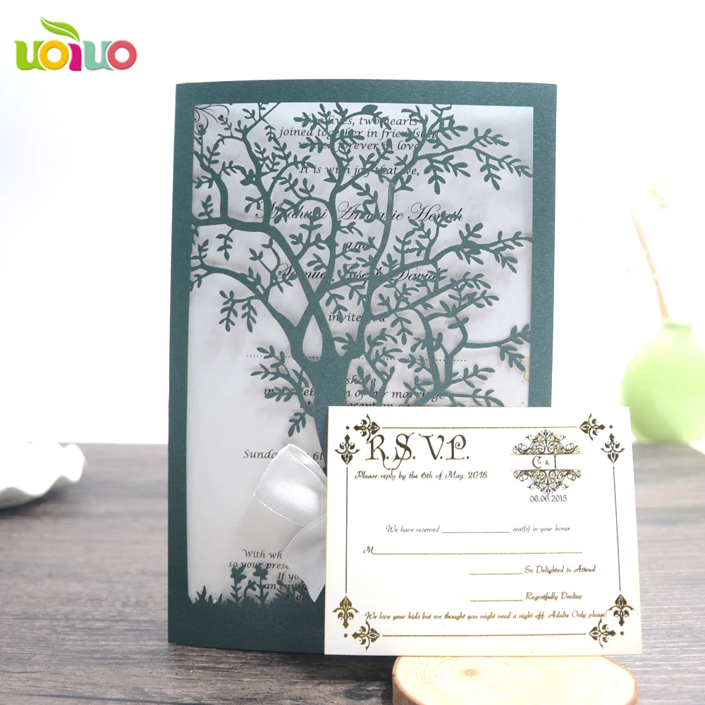 alibaba china supplier UK hot sale unique metallic blue tree design royal  happy wedding invitation card 2015