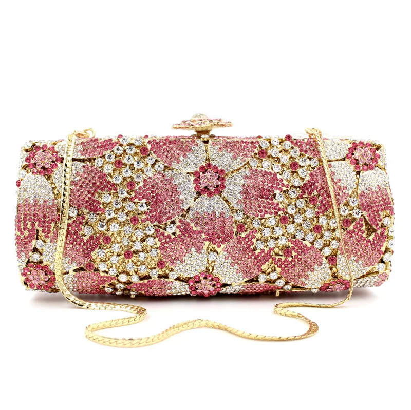 BL024 Luxury diamante evening bags octagon colorful clutch bags women party purse bags crystal sacoche pochette handbags