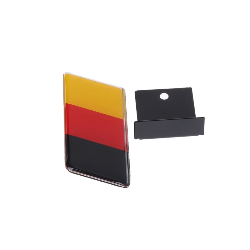 1pc German Flag Front Grille Sticker Emblem Badge Dual Adhesive Tape Adhesive For Volkswagen Golf Polo Audi
