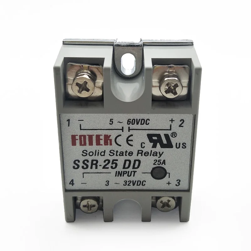 High quality SSR-25DD 25A Solid State Relay DC Control DC Input 3-32V DC Output 5-60VDC