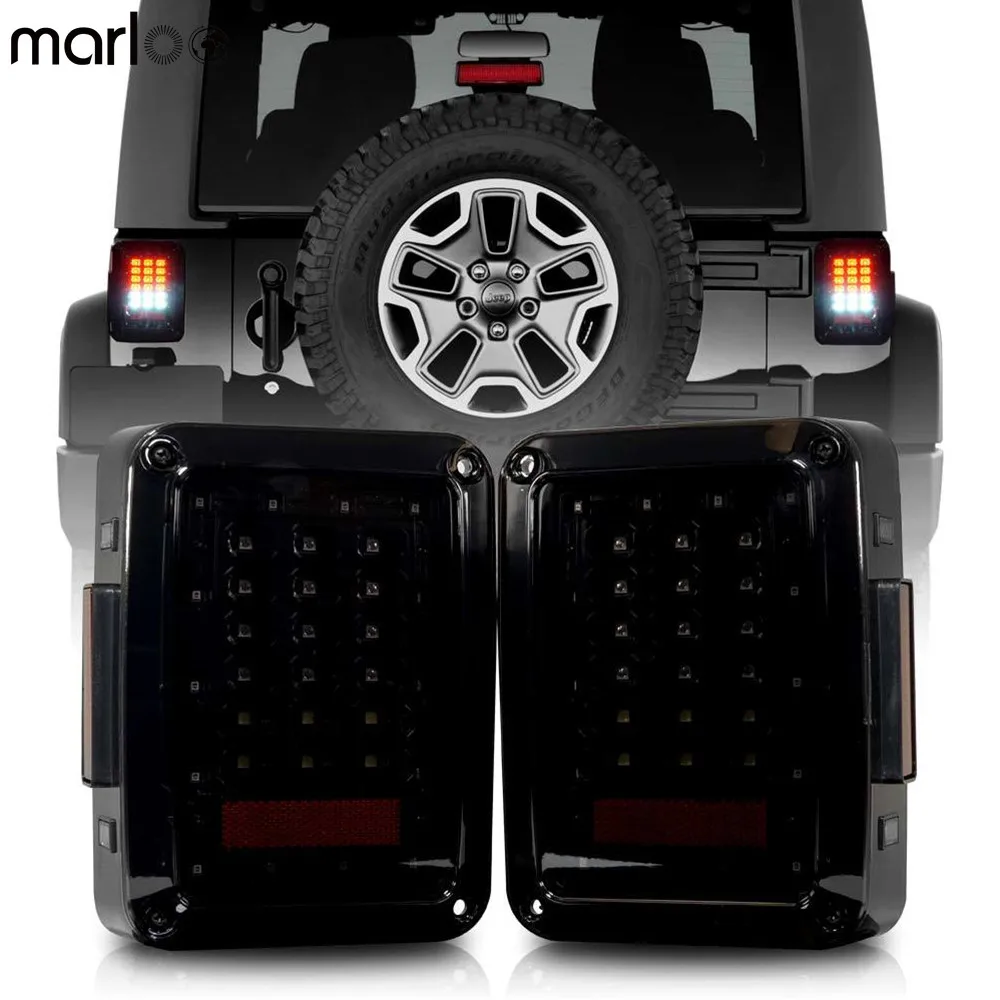 

For Jeep Wrangler 2007-2018 Smoked Rear LED Brake Tailights Wrangler JK LED Tail Light Assembly