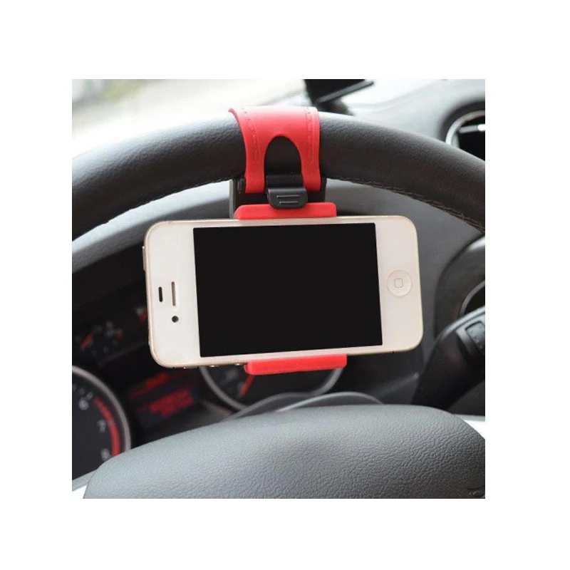 High quality Universal Car Steering Wheel Mount Holder stand Rubber Band For iPhone 7 8 for sony xperia Z2 GPS Phone adapter