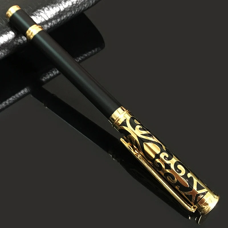 NICE Original Design Embossing Branded Ballpoint Pen Unisex Brass Slim Ball Pen with for Exclusive Shop Stationery Items