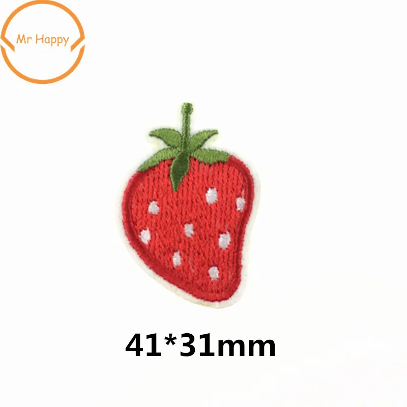 1pcs Iron On fruit strawberry cherry apple Patches Embroidery Stickers for Bags Clothes Decoration Appliques