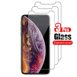 3Pcs For iPhone 16 15 14 13 12 11 Pro Max XR Xs 7 8 6s Plus 5S Tempered Glass Screen Protector Protective Glass Shield Film 9H