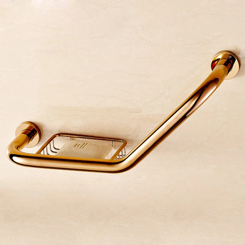 Bathroom Armrest Black/Gold/Chrome/Rose Gold Brass Bathroom Handle Bathtub Armrest Handrail Grab Bars Luxury Hand Bar Safety Bar