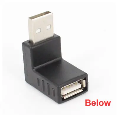 Переходник USB 2.0 A (штекер)/USB 2.0 A (разъем), с соединением под углом 90 градусов, поворотом в 4 направления, надежность и устойчивость в работе, для ноутбуков, ПК