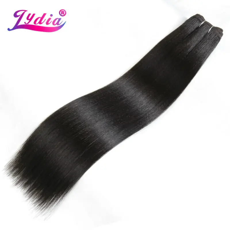 Lydia Synthetic Hair Extension Straight Yaki Weaving 10-26 Inch Pure Color 100% Futura high temperature resistant Hair Bundles