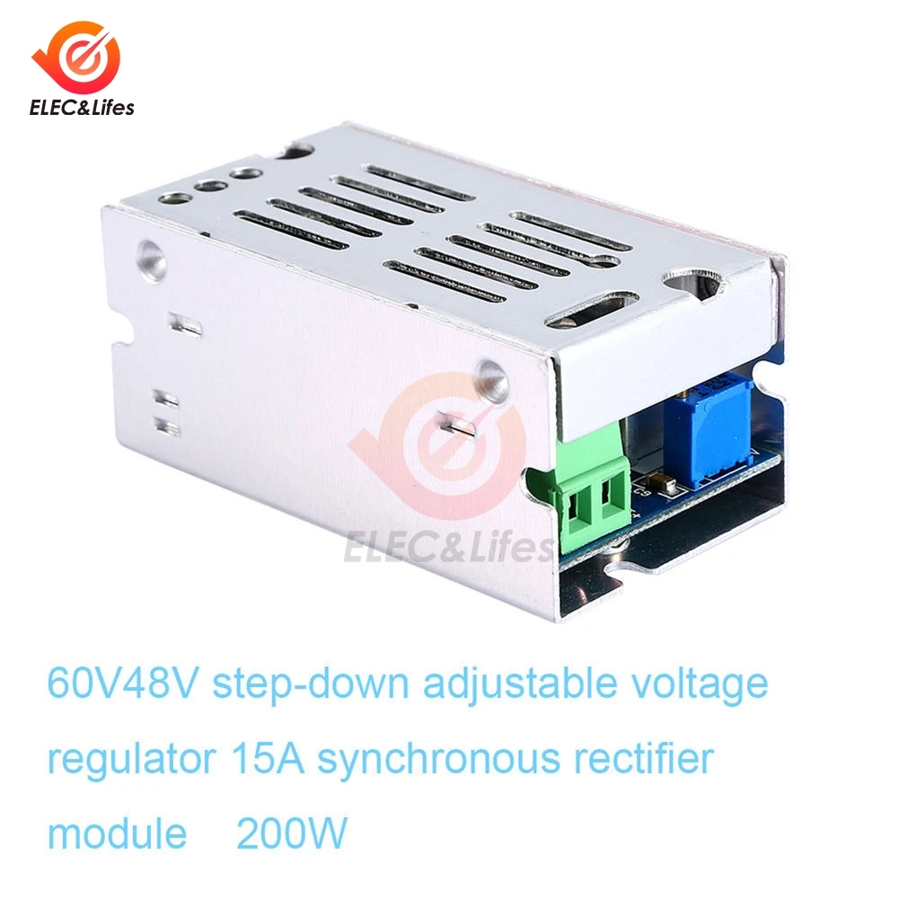 DC-DC 200W 15A Step Down Power Supply Module 8-60V Adjustable Voltage Stabilized Synchronous Rectification Buck Converter Module