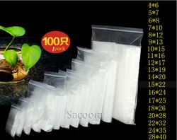 100pcs Zip Lock Plastic Bag Reclosable Transparent Bag Shoe Bag Vacuum Storage Bag Sanitary Bag Poly Clear Bags Thickness 0.12mm