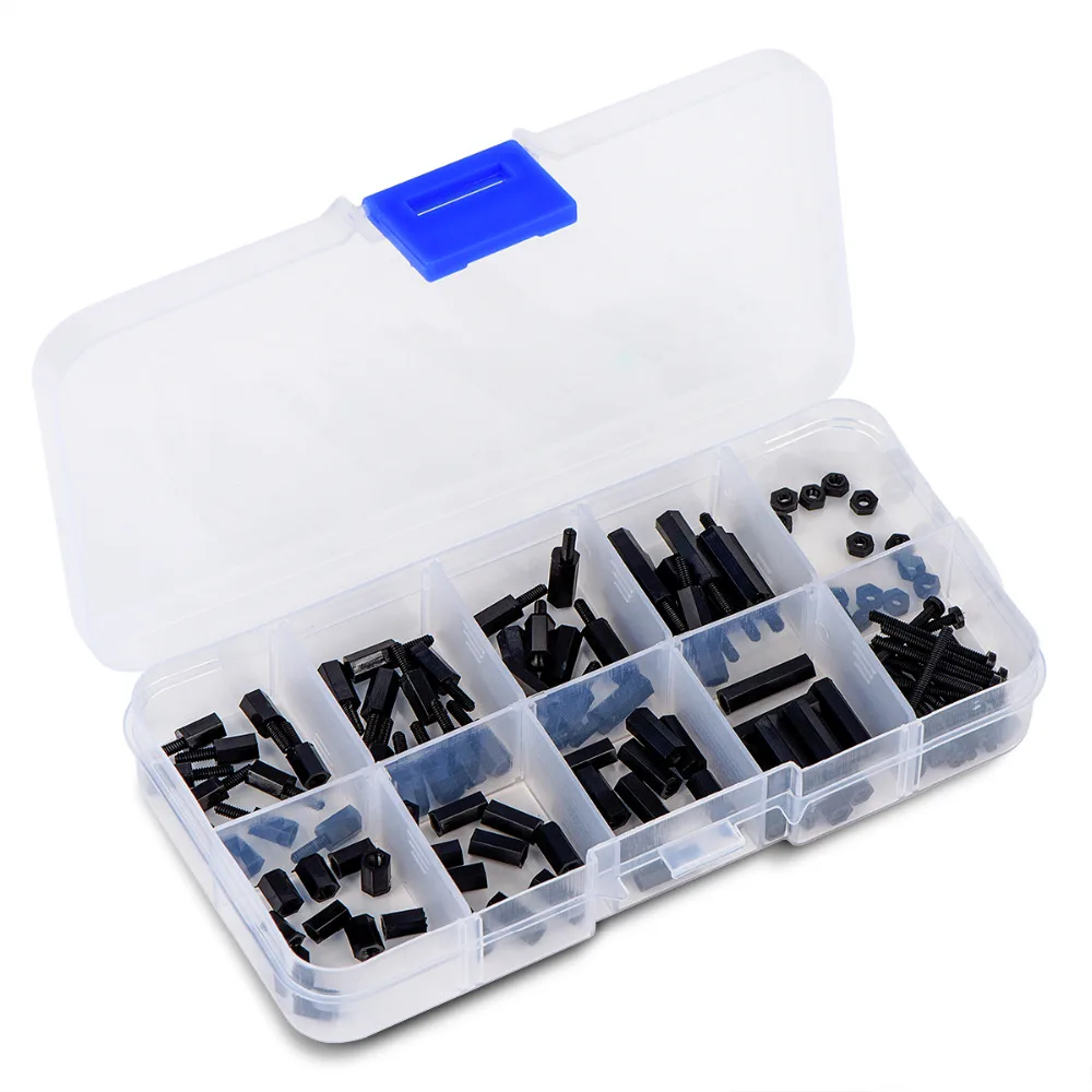 M2 Nylon Hex Male and Female Spacer Standoffs Screw Nut Assortment - for fpv drone quadcopter building