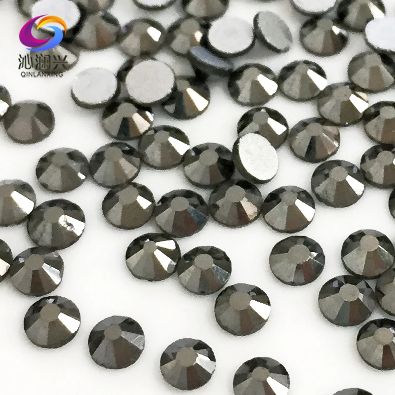 SS3-SS34 Mineral Grey Color Non HotFix Flatback Top-level Glass Crystal 3D Nail Art Rhinestones Diy Decorations MFKH