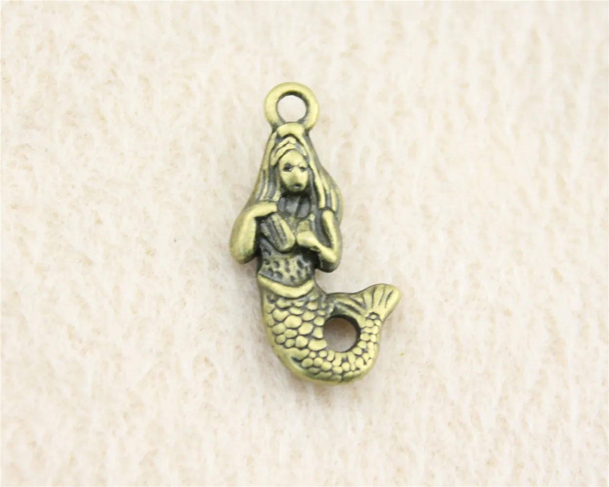 47pcs/lot 22*12mm ancient bronze Mermaid charm Pendants DIY jewelry for bracelet necklace earring